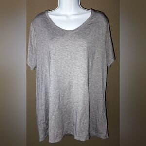 Athleta Light Gray Short Sleeve Tee Sz 1X